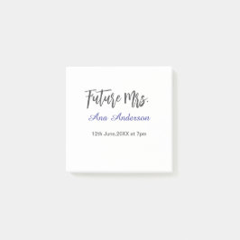 Future mrs surname bride to be purple gray name da ポストイット