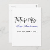 Future mrs surname bride to be purple gray name da ポストカード (正面/裏面)