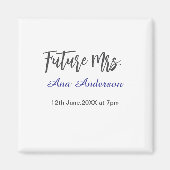 Future mrs surname bride to be purple gray name da マグネット (正面)