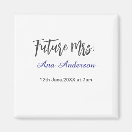 Future mrs surname bride to be purple gray name da マグネット