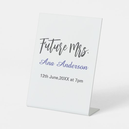 Future mrs surname bride to be purple gray name da 台座サイン (正面)