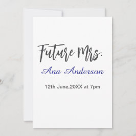 Future mrs surname bride to be purple gray name da 招待状