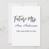 Future mrs surname bride to be purple gray name da 招待状 (裏面)