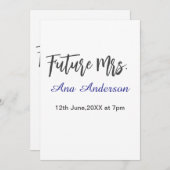 Future mrs surname bride to be purple gray name da 招待状 (正面/裏面)