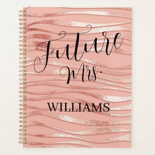 Future Mrs Wedding Planner Blush Pink Elegant  プランナー手帳 (正面)