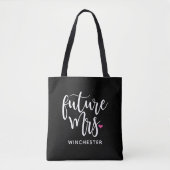 Future Mrs (Your Name) White Script トートバッグ (正面)