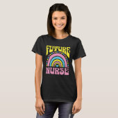 Future Nurse Bright Retro Rainbow Nurses Training Tシャツ (正面フル)