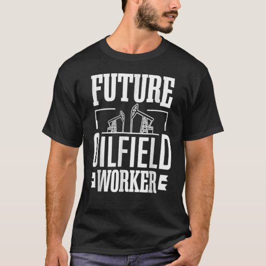 Future Oilfield Worke -油リグKid油業界W Tシャツ (正面)