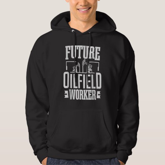Future Oilfield Worke Oil Rig Kid Oil Industry Wo パーカ (正面)