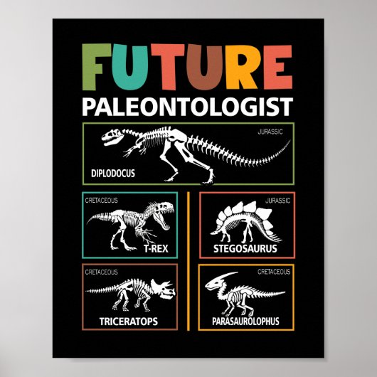 Future Paleontologist Dinosaur Fossil Paleontology ポスター (正面)