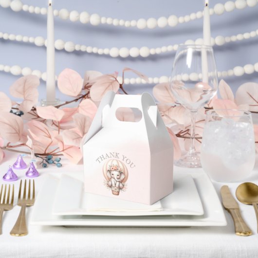 Future Papa Baby Shower Peach Elephant フェイバーボックス (ウェディング)