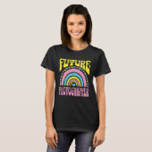 Future Photographer Bright Retro Rainbow Photograp Tシャツ (正面フル)