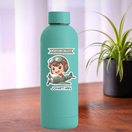 Future Pilot Boy Vintage Airplane Personalized シール