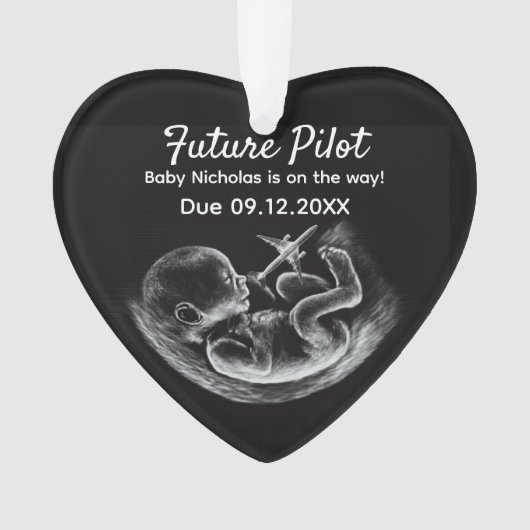 Future Pilot Pregnancy Announcement Funny Aviation オーナメント (正面)