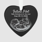 Future Pilot Pregnancy Announcement Funny Aviation オーナメント (正面)