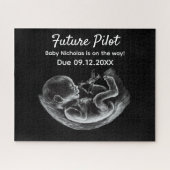 Future Pilot Pregnancy Announcement Funny Aviation ジグソーパズル (横)