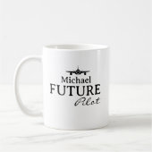 Future Pilot Student Pilot Aviator Simple Custom コーヒーマグカップ (左)