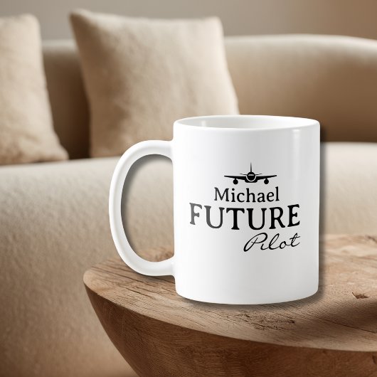 Future Pilot Student Pilot Aviator Simple Custom コーヒーマグカップ