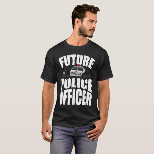 Future Police Officer Blue Line Tシャツ (正面フル)