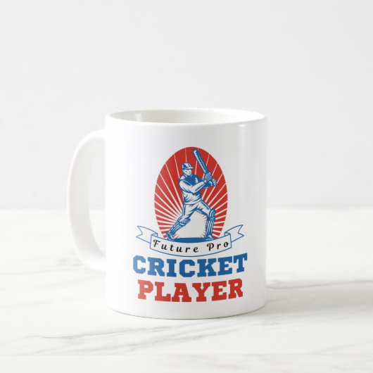 FUTURE PRO CRICKET PLAYER - CRICKET LOVER コーヒーマグカップ (正面左)