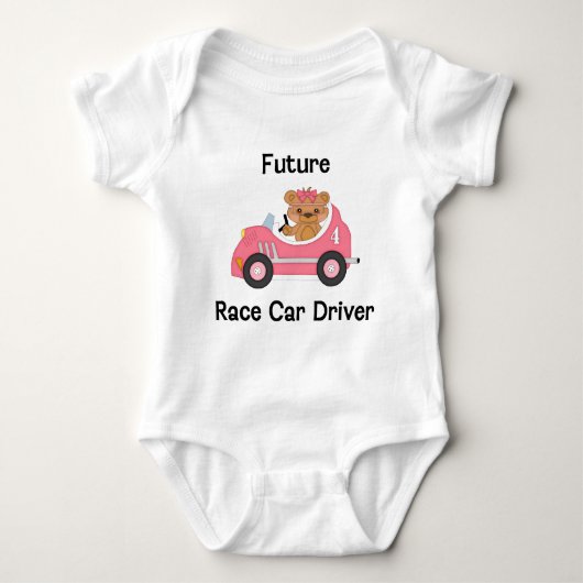 Future Race Car Driver (girl) ベビーボディスーツ (正面)