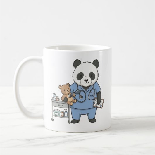 Future RN Panda: Adorable Medical Student  コーヒーマグカップ (左)