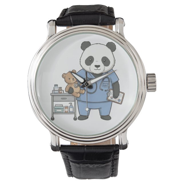 Future RN Panda: Adorable Medical Student  腕時計 (正面)
