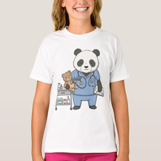 Future RN Panda: Adorable Medical Student  Tシャツ (正面)