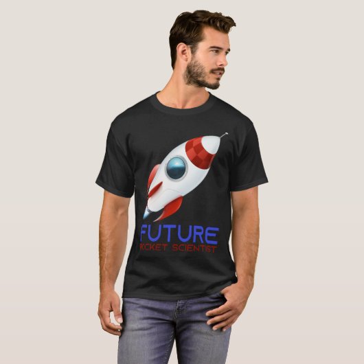 Future Scientist Science Rocket Ship Kids  Astrona Tシャツ (正面フル)