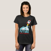 Future Scientist Science Rocket Ship Kids  Astrona Tシャツ (正面フル)