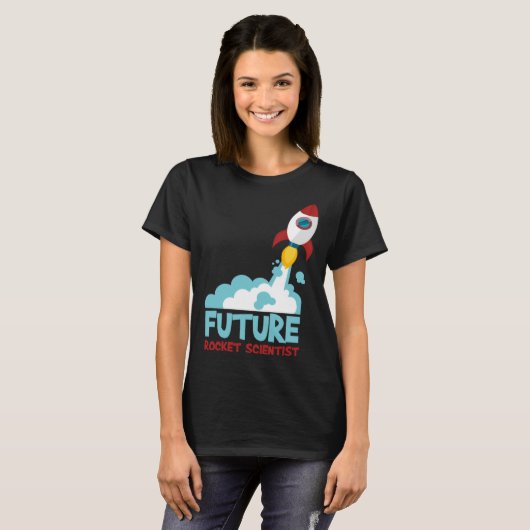 Future Scientist Science Rocket Ship Kids  Astrona Tシャツ (正面フル)