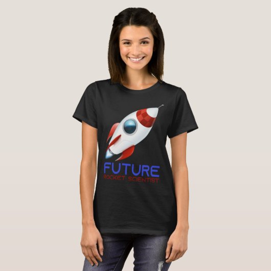 Future Scientist Science Rocket Ship Kids  Astrona Tシャツ (正面フル)
