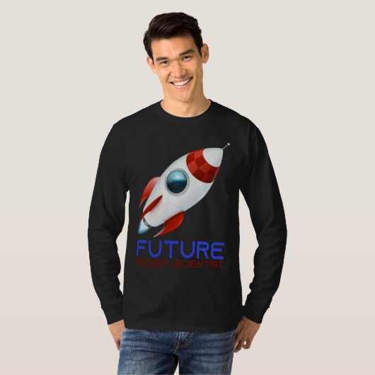 Future Scientist Science Rocket Ship Kids  Astrona Tシャツ (正面フル)