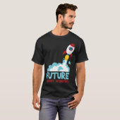 Future Scientist Science Rocket Ship Kids Astrona Tシャツ (正面フル)