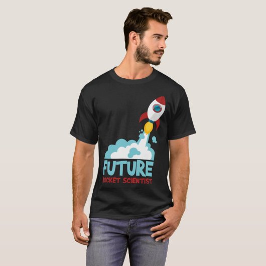 Future Scientist Science Rocket Ship Kids  Astrona Tシャツ (正面フル)
