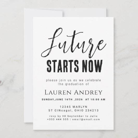 Future Starts Now Graduation Party 招待状 (正面)