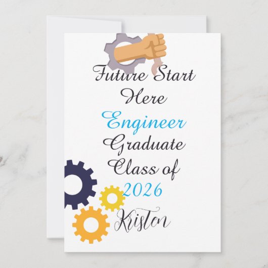 Future starts now.Personalized engineer graduation カード (正面)