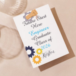 Future starts now.Personalized engineer graduation カード