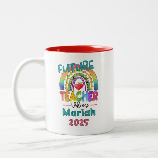 Future Teacher Personalized ツートーンマグカップ (左)