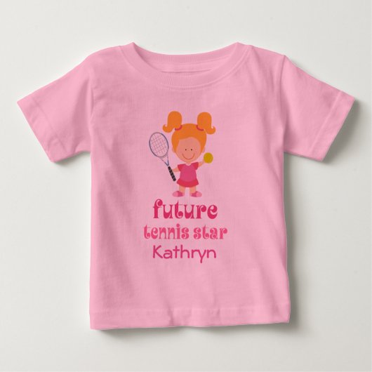 Future Tennis Star Girls パーソナライズされた Tシャツ (正面)