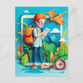 Future Travel Influencer Dream for Kids シーズンポストカード