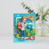 Future Travel Influencer Dream for Kids シーズンポストカード (スタンド正面)