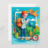 Future Travel Influencer Dream for Kids シーズンポストカード (正面/裏面)