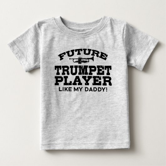 Future Trumpet Player Like My Daddy ベビーTシャツ (正面)