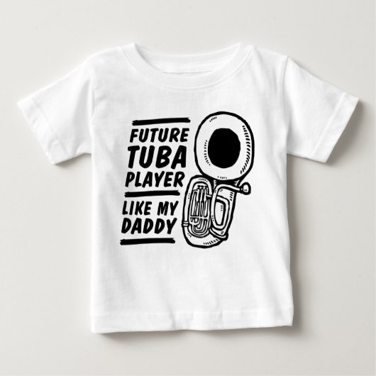 Future Tuba Player Like My Daddy ベビーTシャツ (正面)