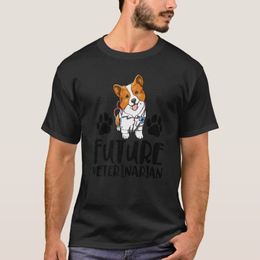 Future Veterinarian Corgi  Women Love Doggy Doctor Tシャツ (正面)