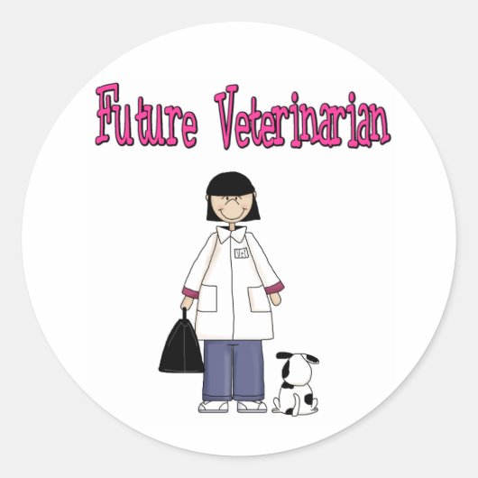 Future Veterinarian (Girl) ラウンドシール (正面)
