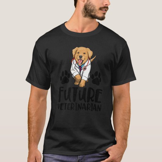 Future Veterinarian Labrador  Women Love Doggy Doc Tシャツ (正面)