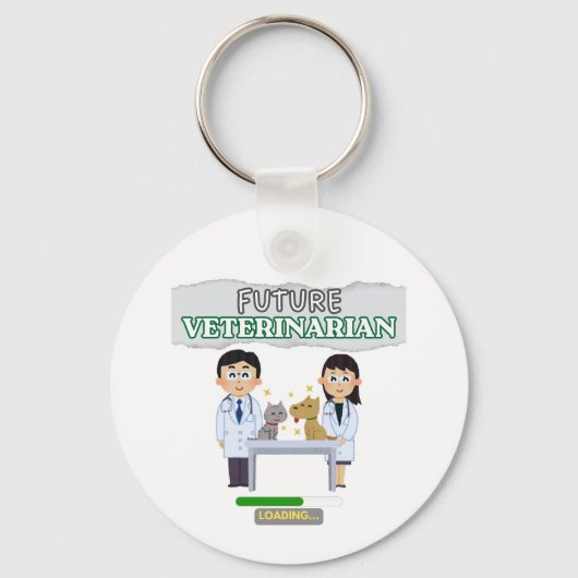 Future Veterinarian Loading – Vet Student Design キーホルダー (正面)