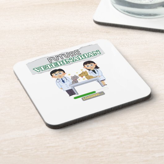 Future Veterinarian Loading – Vet Student Design コースター (左側)